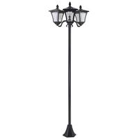 SOLAR Gartenlaterne mit 3 flammig Solarlaterne mit LED 120 Lumen IP44 Kunststoff - Schwarz, Metall (51.5/47/182.5cm) - Outsunny