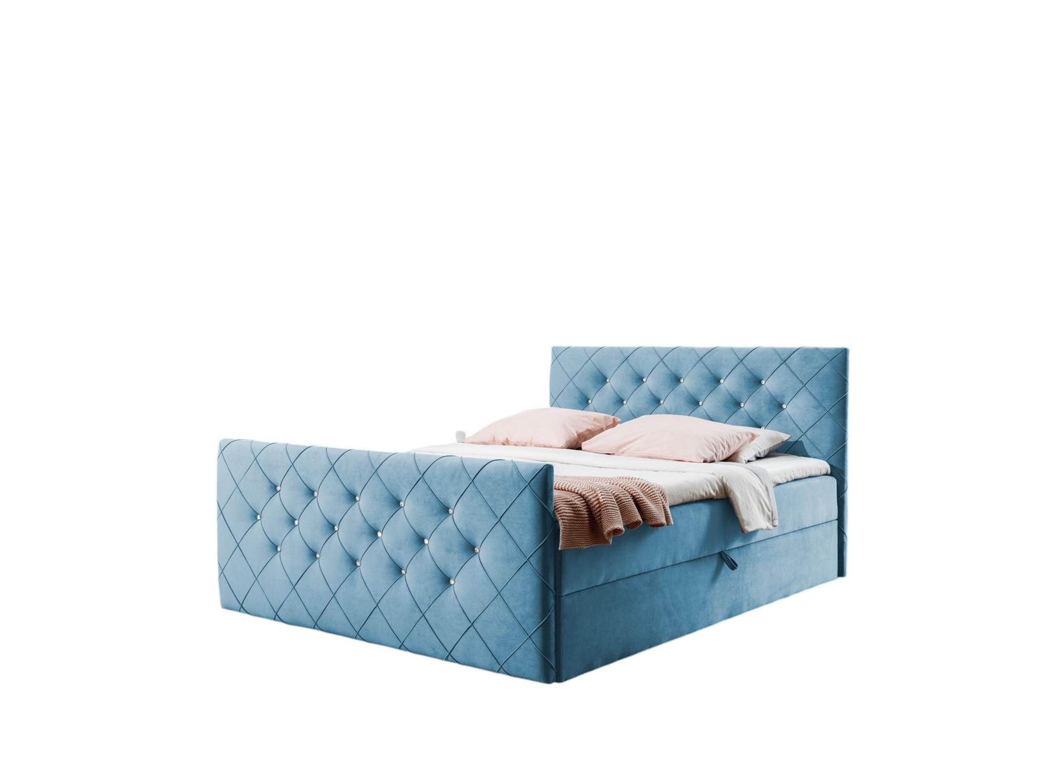 BOXBETT Eivor In überlänge - Hellblau, Holzwerkstoff/Textil (160/220cm) - Fun Möbel