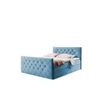 BOXBETT Eivor In Magic Velvet - Hellblau, Holzwerkstoff/Textil (200/200cm) - Fun Möbel