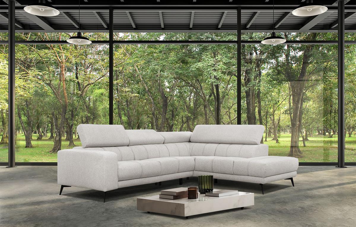 ECKSOFA MORELLO 5-Sitzer, creme - Creme/Schwarz, Holzwerkstoff/Textil (287/228cm) - Wozimo