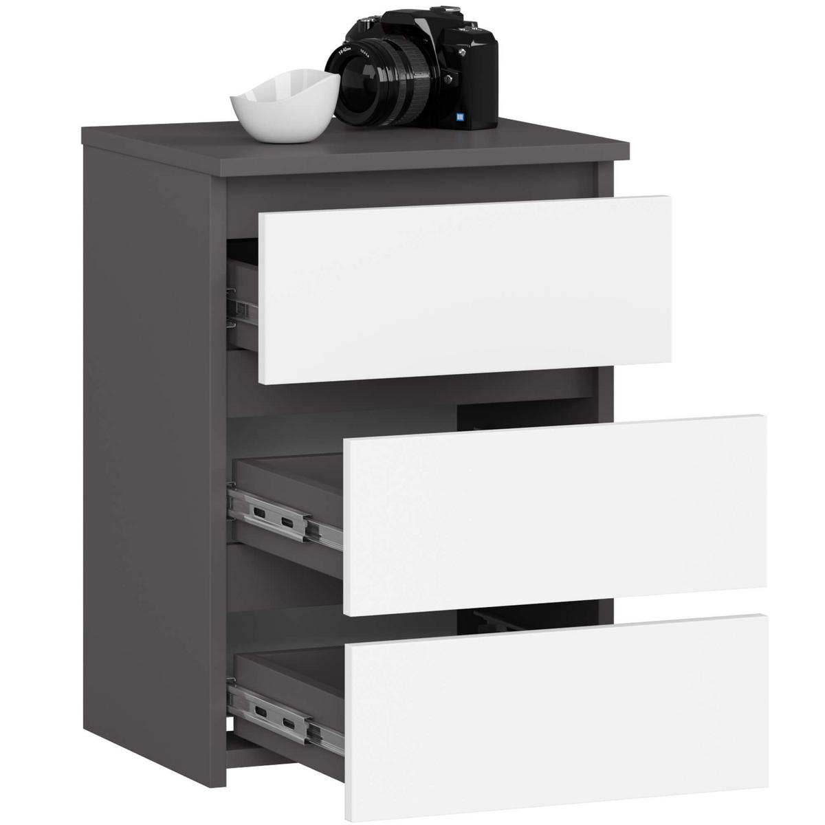 KOMMODE Graphit Grau, Weiß 57/40/35 - Weiß, Holzwerkstoff (40/57/35cm) - RAUMHIRSCH FURNITURE