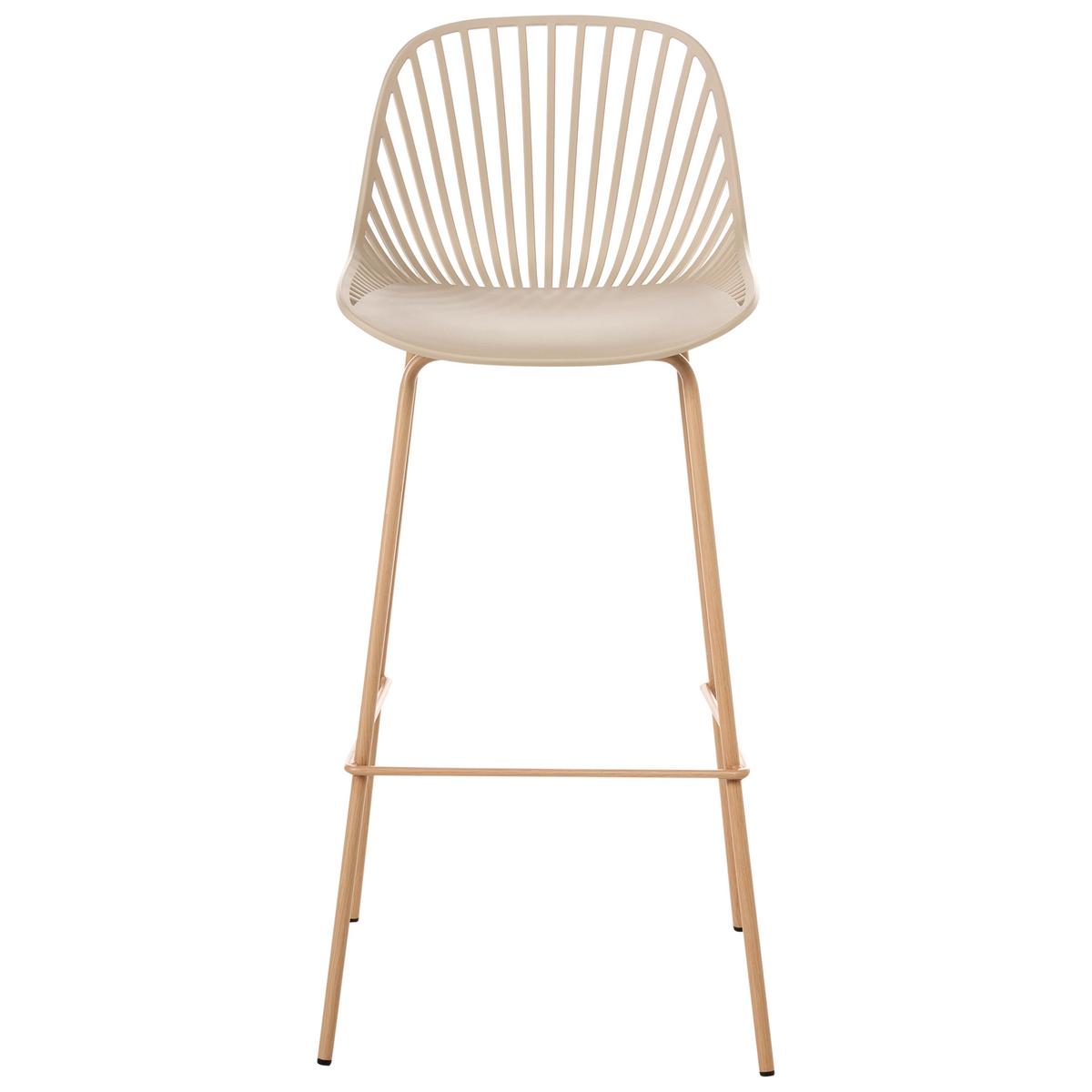 SET mit 4 Barstühlen Beige Kleve - Hellbraun/Beige, Kunststoff (46/103/48cm) - Beliani