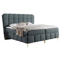 BOXBETT Lolly - H3 - Dunkelgrau/Goldfarben, Holz/Textil (120/200cm) - MIRJAN24