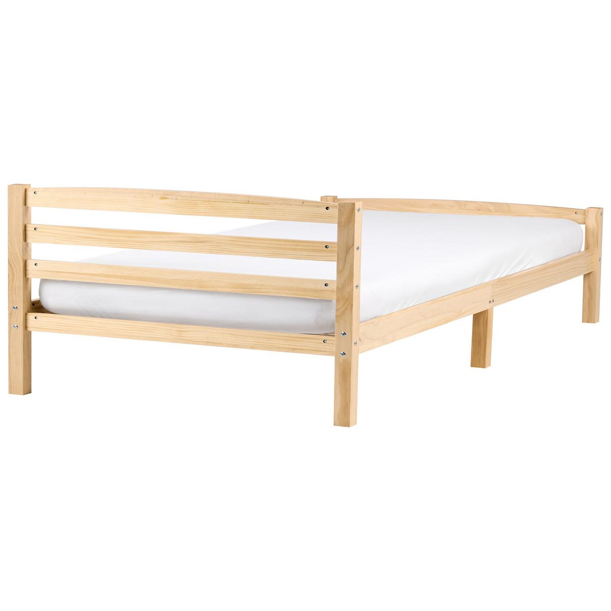 BETT mit Lattenrost 120/200 Kiefernholz Hellbraun Echallon - Hellbraun/Braun, Holz (120/200cm) - Beliani
