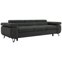 3-SITZER SOFA PETER - Dunkelgrau Stukture - Dunkelgrau/Anthrazit, Textil/Metall (262/76/99cm) - MKS