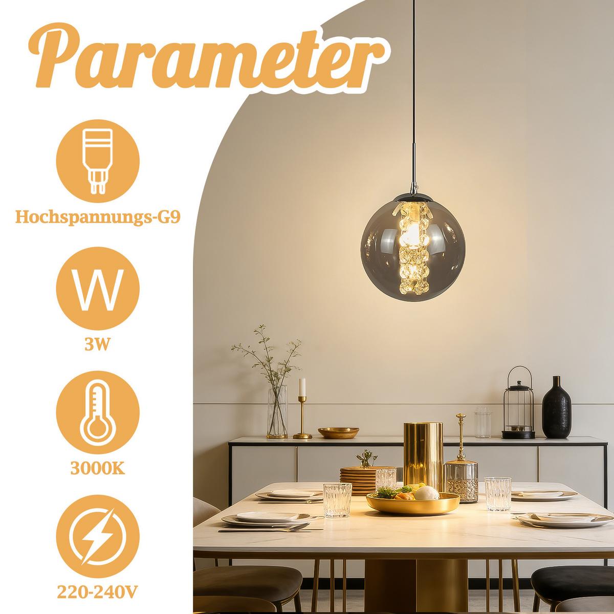 PENDELLEUCHTE Calenor 15/10/150 cm - Grau, Glas (15/10/150cm) - ZMH