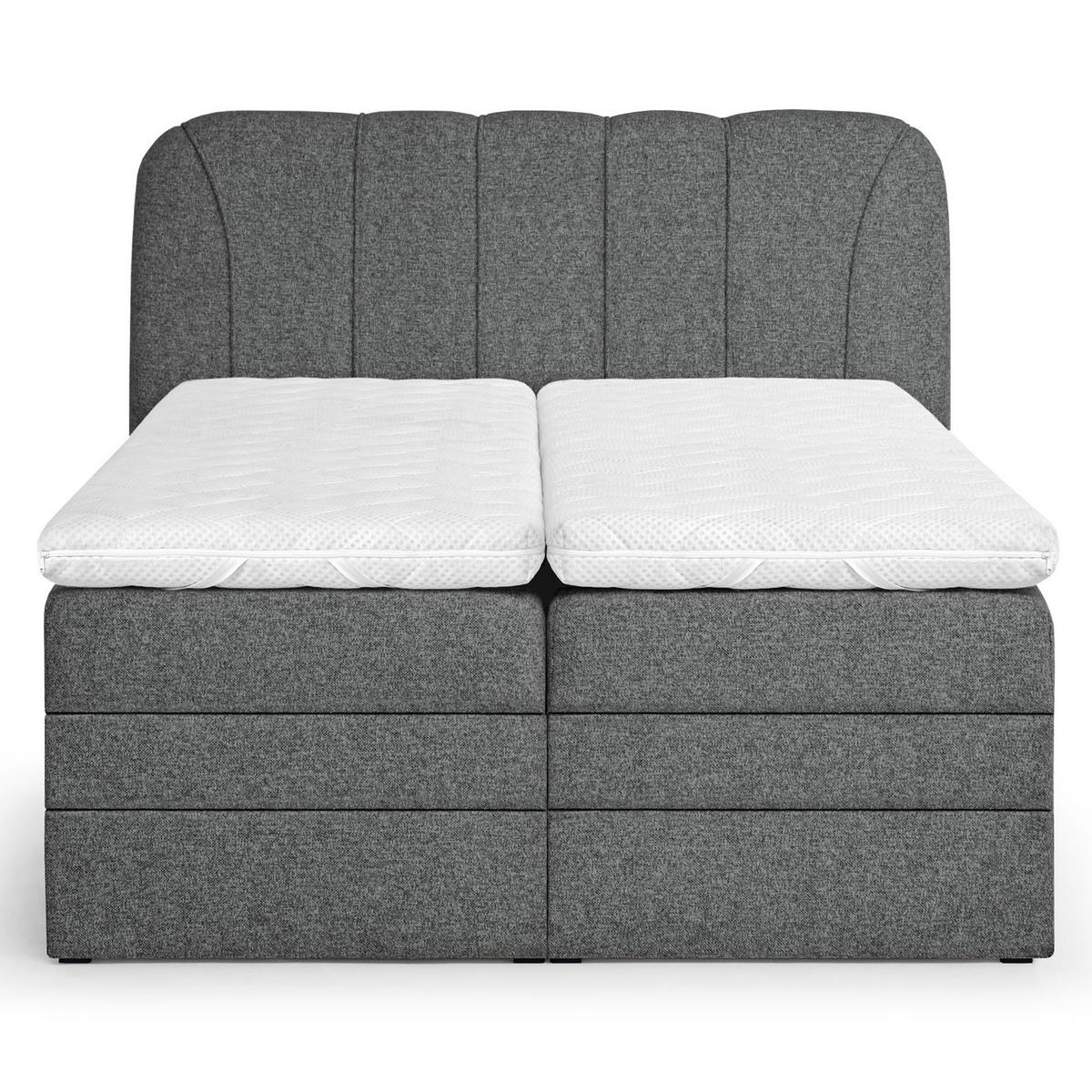 BOXSPRINGBETT Romeo mit elektrischer Matratzenverstellung, 160x200 cm, Dunkelgrau - Dunkelgrau, Textil (160/200cm) - Beautysofa