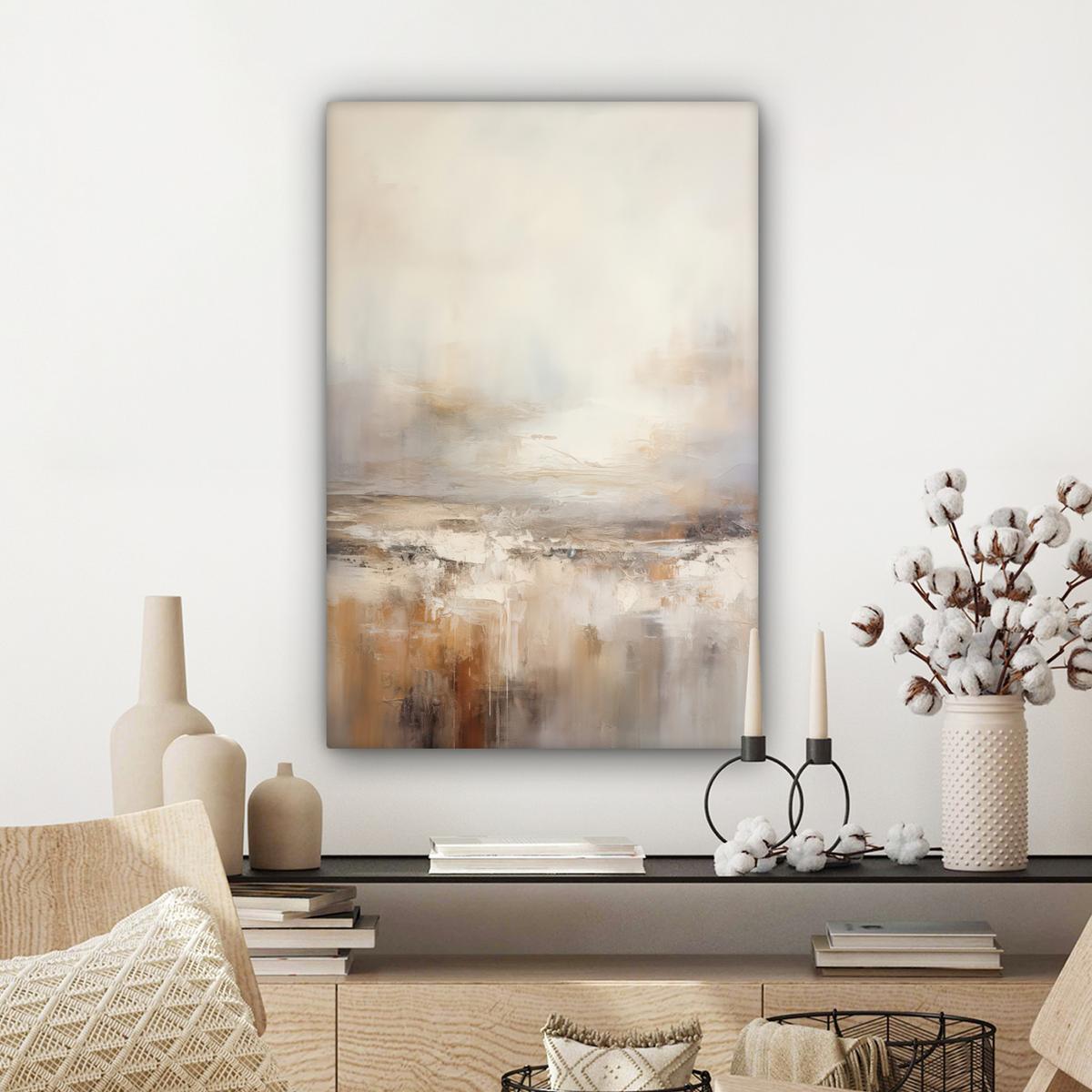LEINWANDBILD Kunst - Industriell - Grau - Braun - Abstrakt Wanddeko 40x60 cm - Sandfarben, Textil (40/60cm) - MuchoWow