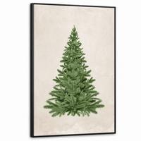 LEINWAND Bilder mit Rahmen - Weihnachtsbaum - Grün - Weihnachten - Feiertage - 100x150 - Olivgrün, Textil (100/150cm) - MuchoWow