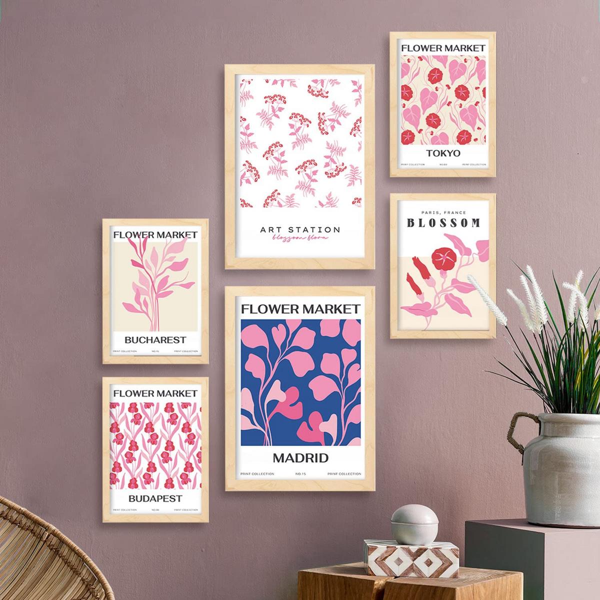 POSTER Set Mit 6 Blumen Feldblumen A3 & A4 Rahmenlos - Klar, Papier (29/3cm) - Nacnic
