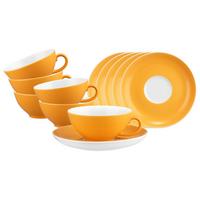 TEETASSEN MIT UNTERTASSEN Liberty Pure Colors Mango Orange 140 ml 6er Set - Orange, Keramik (13/6.3/13cm) - Seltmann Weiden