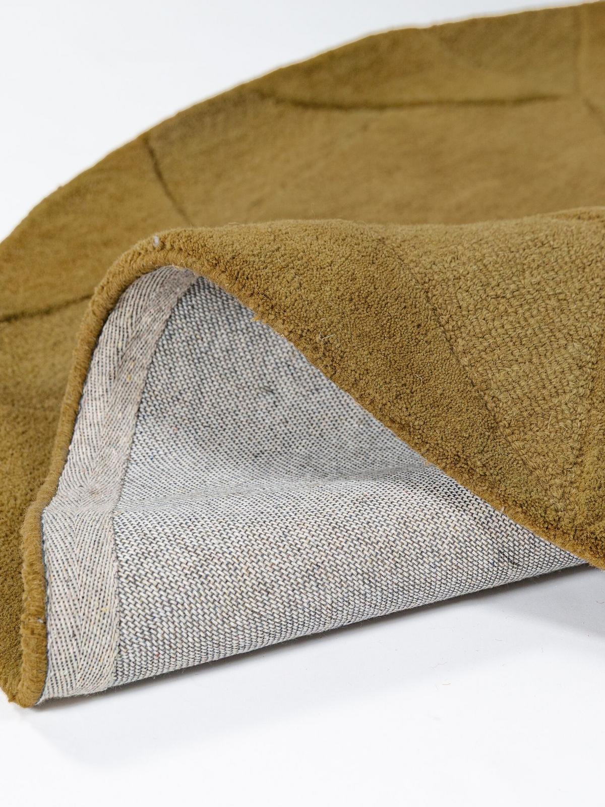 TEPPICH aus Wolle, handgetuftet, DEBEN, in Ocker, Splitterformen, Ø 160 cm - Gelb, Textil (160/160cm) - KADIMA DESIGN