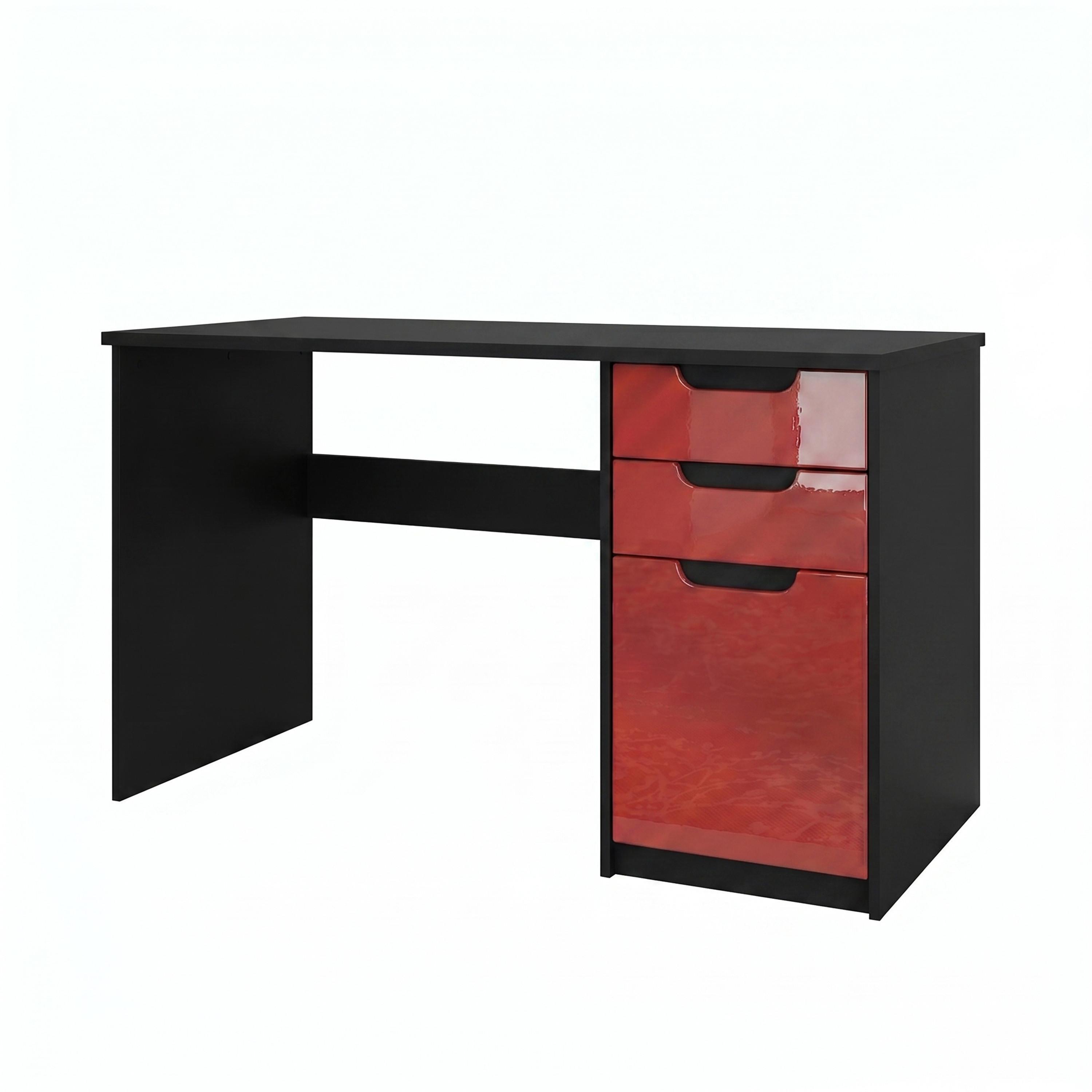 SCHREIBTISCH Logan Fronten in Bordeaux Hochglanz - Bordeaux, Holzwerkstoff (60/129/76cm) - Vladon