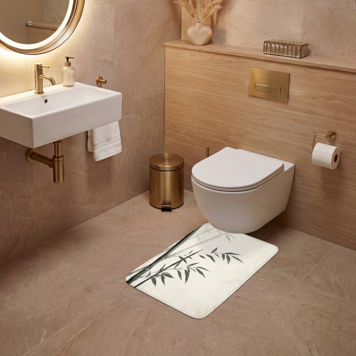 WC-VORLEGER Japandi - Bambus - Beige WC Teppich 40x60 cm - Ecru, Textil (40/1cm) - OnlyWow