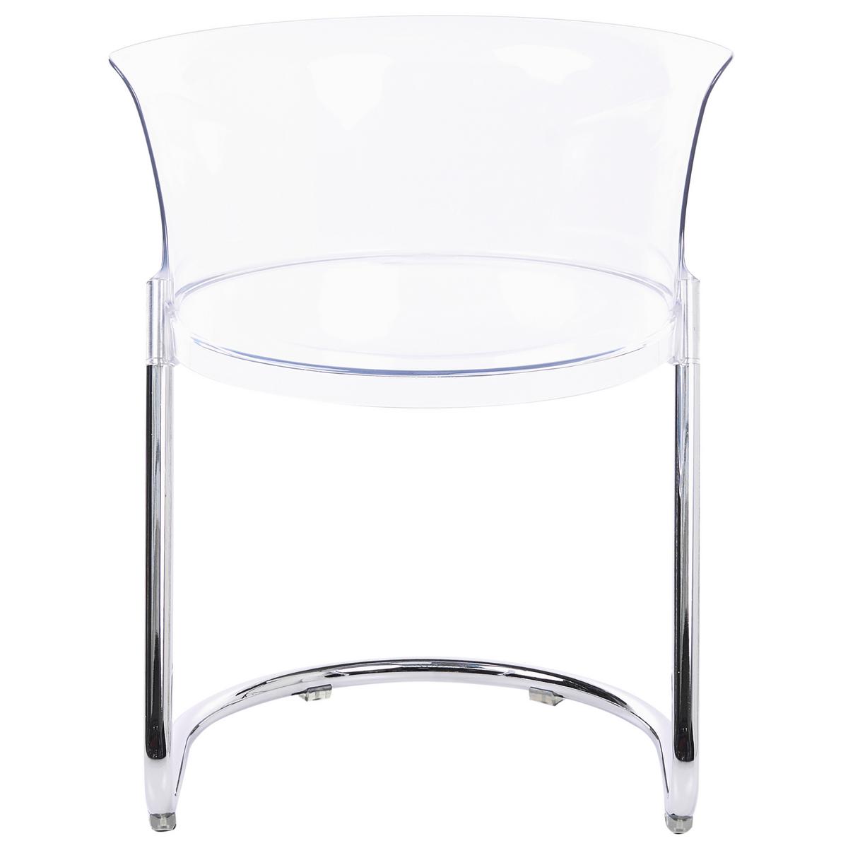 ESSZIMMERSTUHL 2er Set Transparent Oshkosh - Transparent/Silberfarben, Kunststoff (47/63/50cm) - Beliani