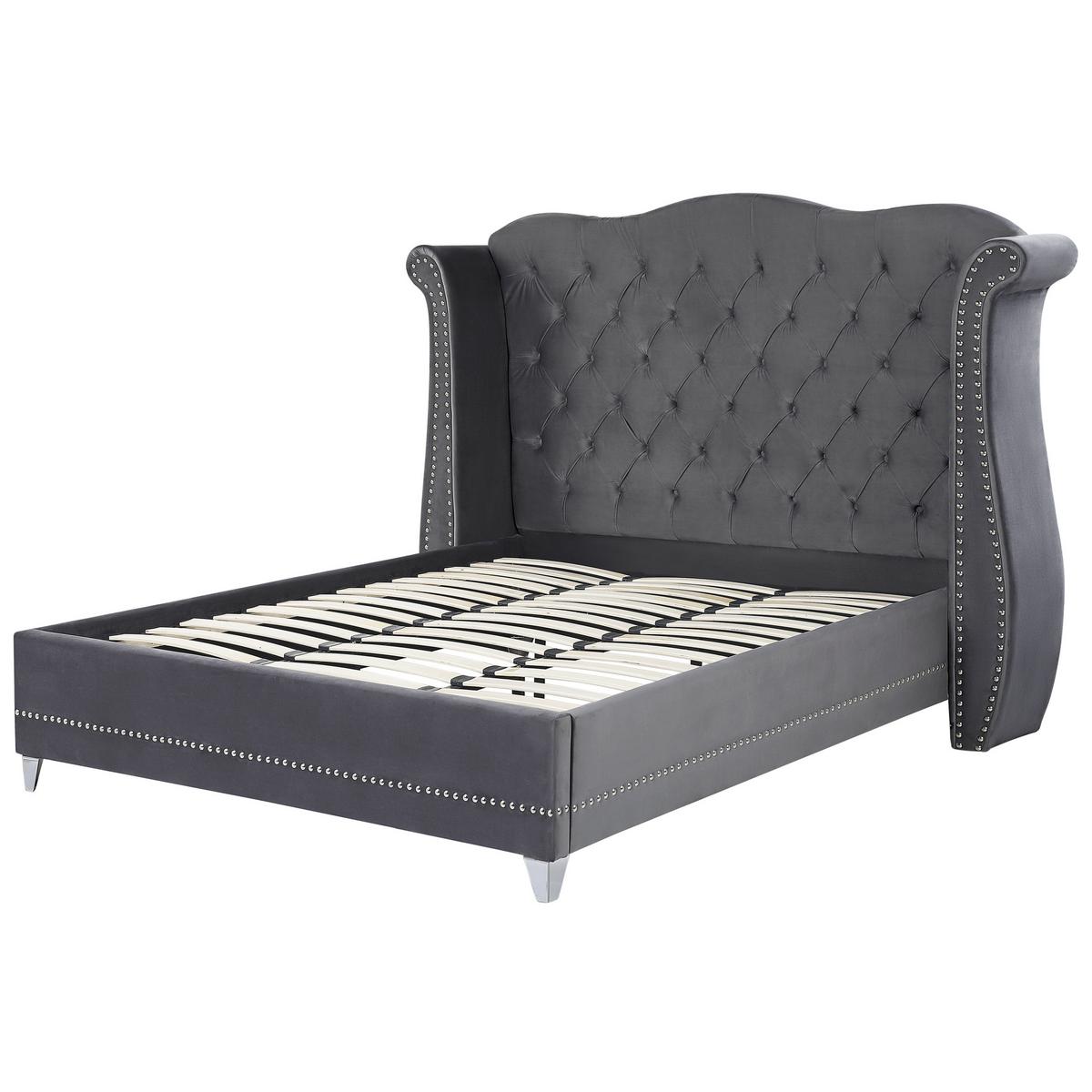 POLSTERBETT 180/200cm Grau Ayette - Grau, Textil (180/200cm) - Beliani