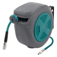 DRUCKLUFTSCHLAUCHTROMMEL 15m+1,5m - Grau, Kunststoff (16.5/32/45cm) - ECD-Germany