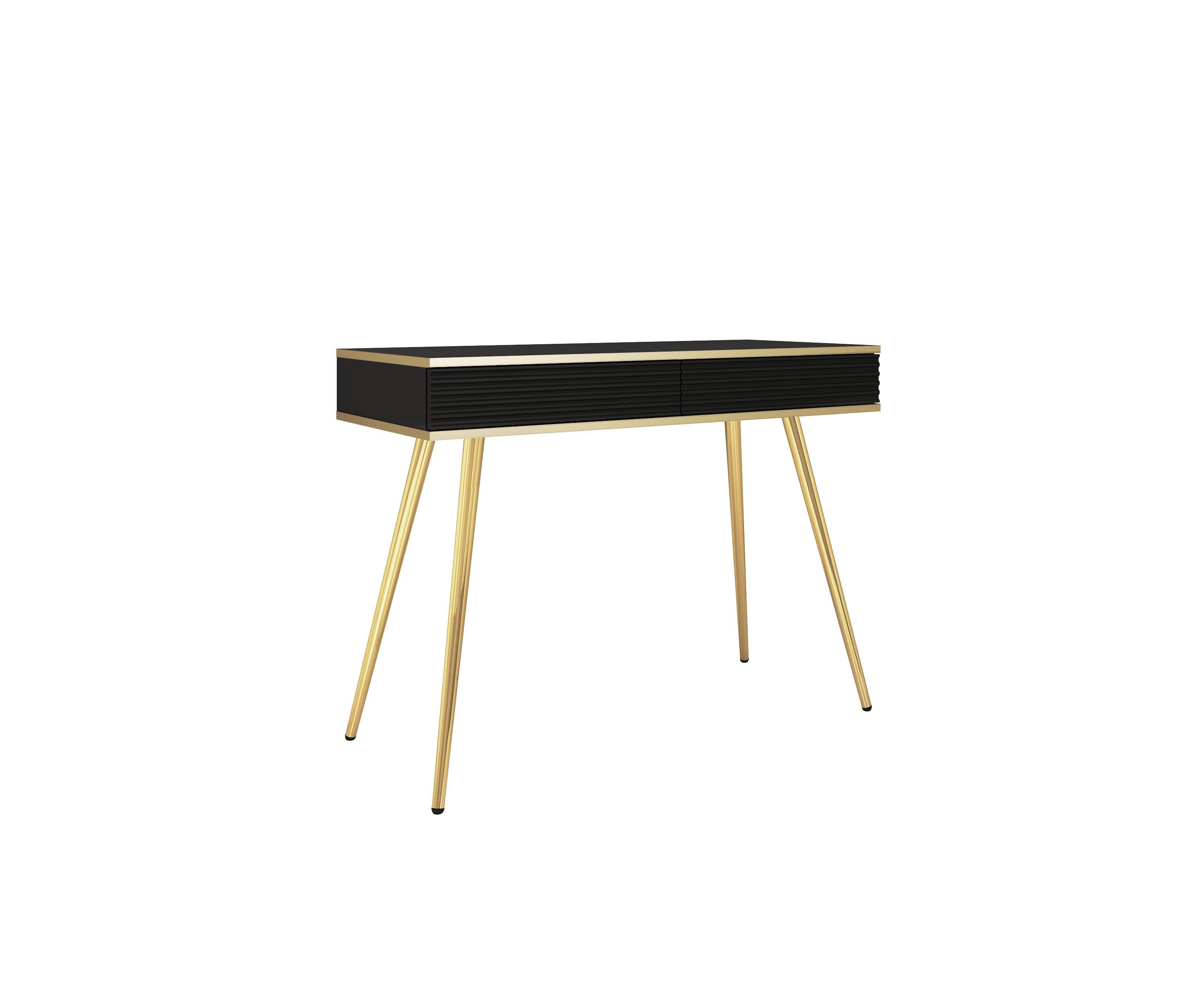 KONSOLENTISCH VENEZIA 102/80/50 cm mit Schubladen, Schwarz - Schwarz, Holzwerkstoff (50/102/80cm) - MASSENO