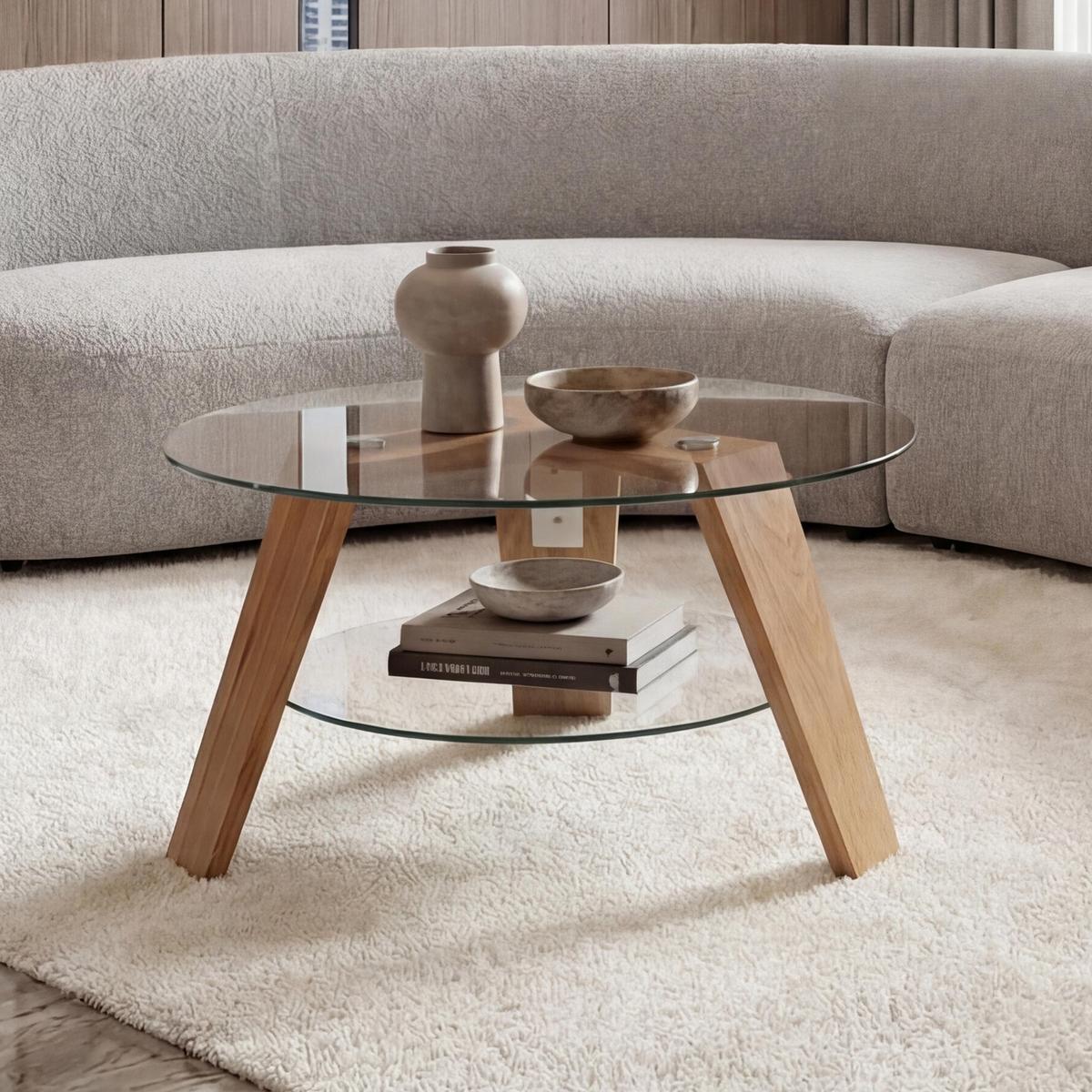 COUCHTISCH rund Braun - Braun, Holz (75/75/40cm) - MCW