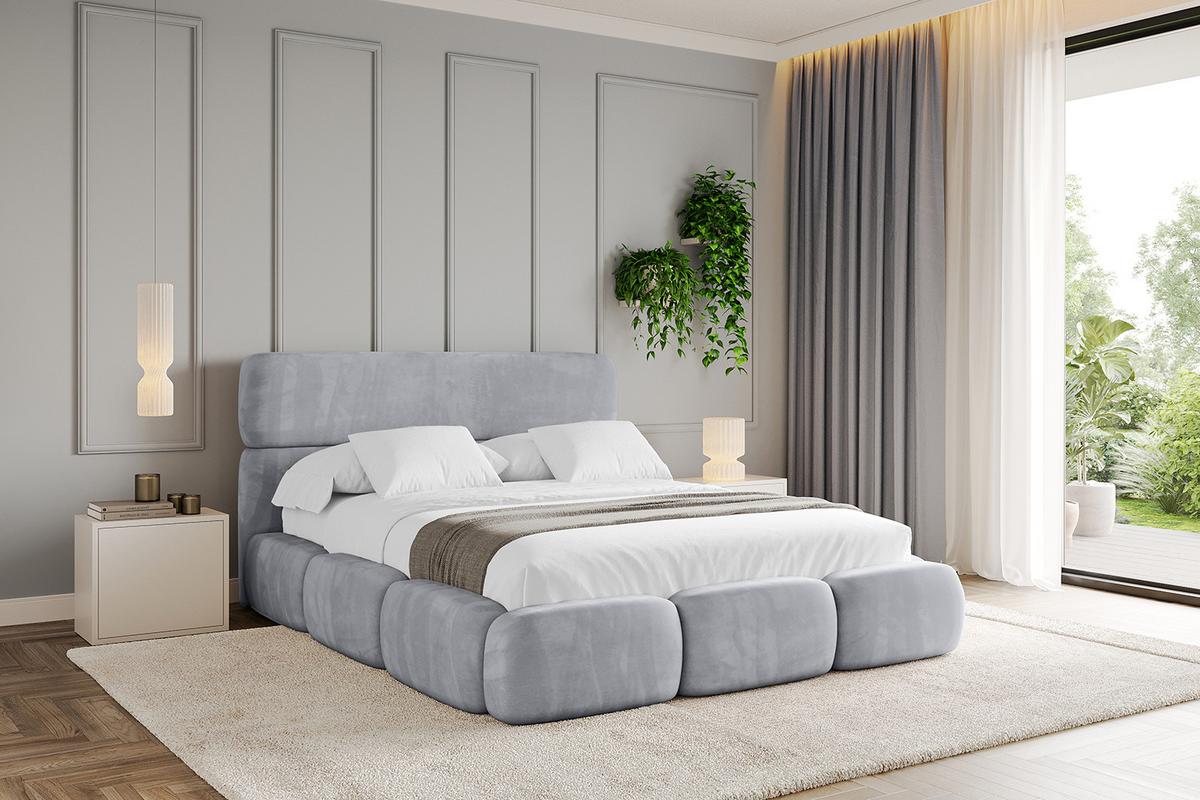 POLSTERBETT mit Bettkasten und Lattenrost, Boxbett ohne Matratze - ELVA 180x200 Hellgrau - Hellgrau, Holzwerkstoff/Textil (180/200cm) - ALTDECOR