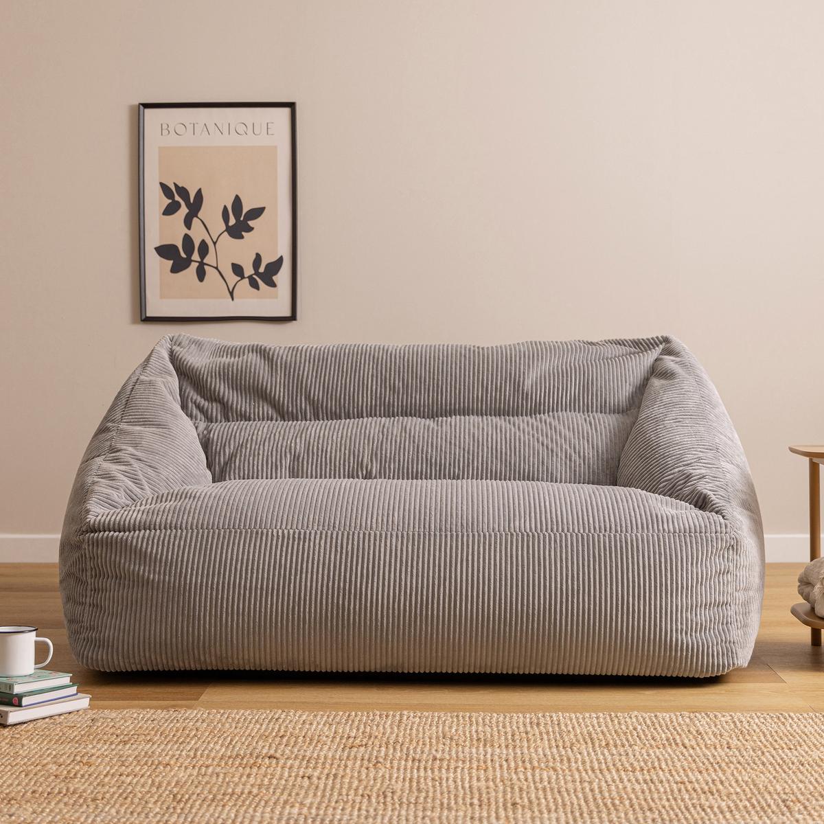 SITZSACK Sofa Cecilia Cord - Grau, Textil (160/70/93cm) - icon