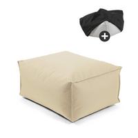 OUTDOOR POUF mit Schutzhülle Der Ruhestifter - Beige, Textil (60/30/50cm) - Mokebo
