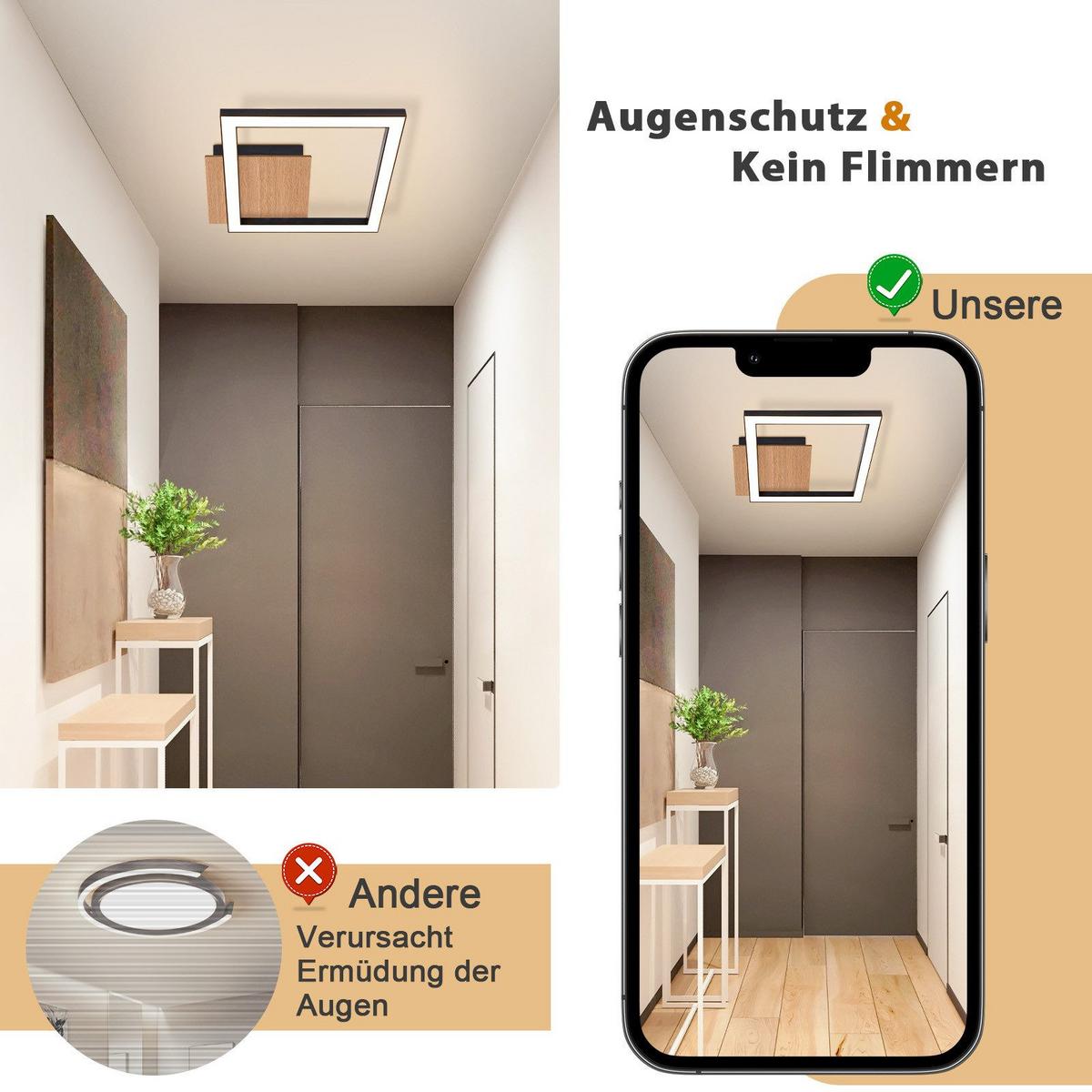 LED-DECKENLEUCHTE Frazier 23.2/23.2/4.1 cm - Schwarz, Metall (23.2/23.2/4.1cm) - Nettlife