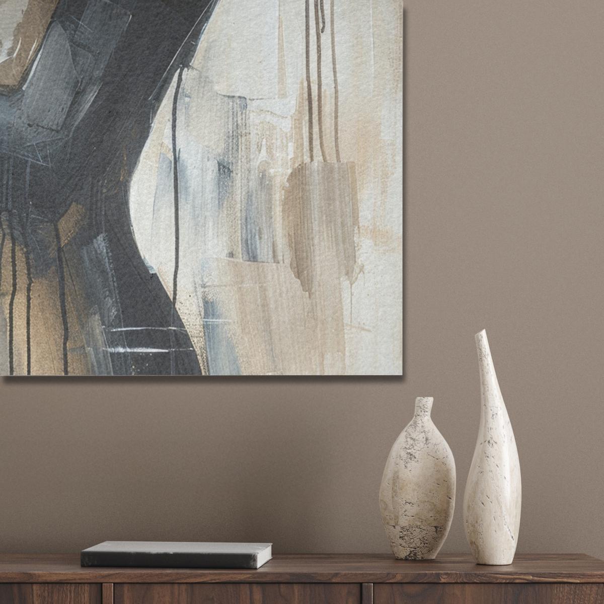 AKUSTIKBILD Abstrakt - Liebe - Schwarz und weiß - Modern Wanddeko 70x100 cm - Schwarz, Kunststoff (70/100/0.9cm) - MuchoWow