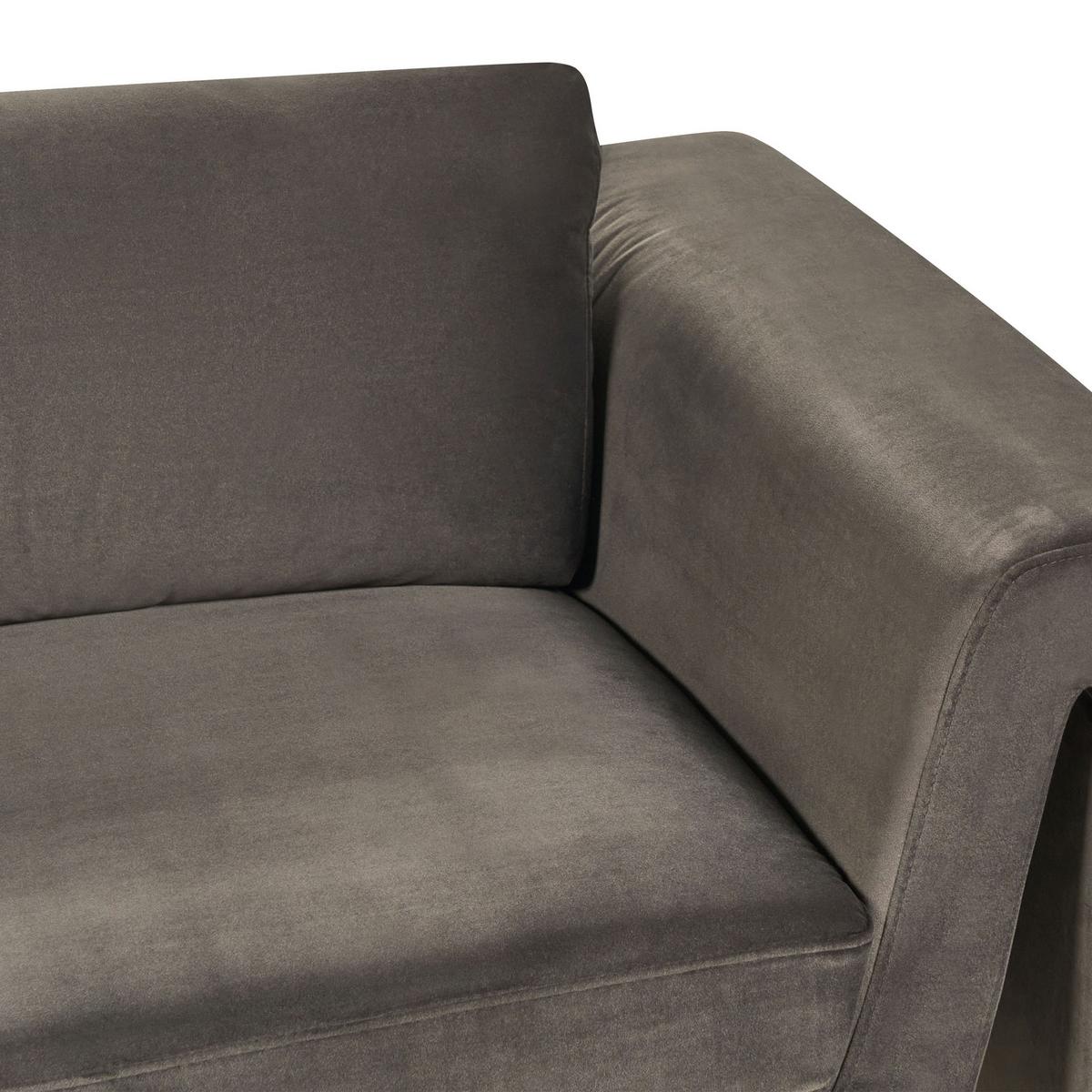 3-SITZER-SOFA Samtstoff graphitgrau Maunu - Schwarz/Grau, Textil (237/76/83cm) - Beliani