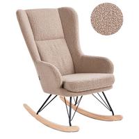 SCHAUKELSESSEL Bouclé Beige Luoma - Beige/Schwarz, Textil (69/106/97cm) - Beliani
