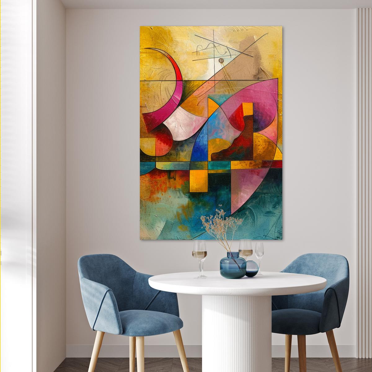 POSTER Kunst - Abstrakt - Modern Wandbild Schlafzimmer 80x120 cm - Gelb, Papier (80/120/0.1cm) - MuchoWow