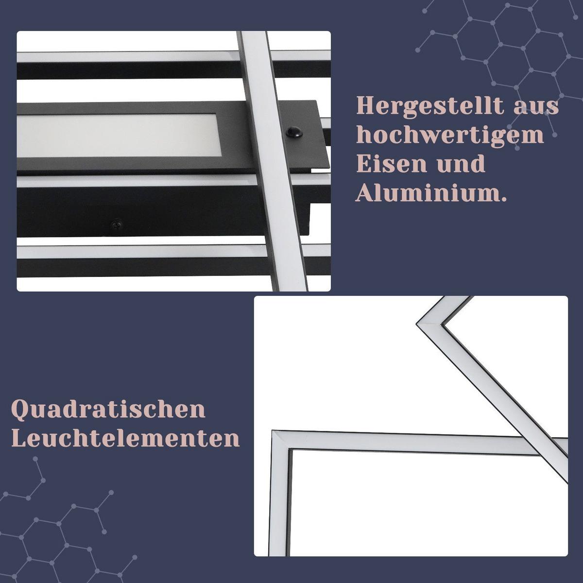 LED-DECKENLEUCHTE Lund 70/99/7cm - Schwarz, Metall (99/70/7cm) - Nettlife