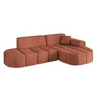 ECKSOFA Ottomane Rechts LIVO-L1 - 252x173x79,5 cm Apricot - Koralle, Holzwerkstoff/Textil (252/173cm) - ALTDECOR