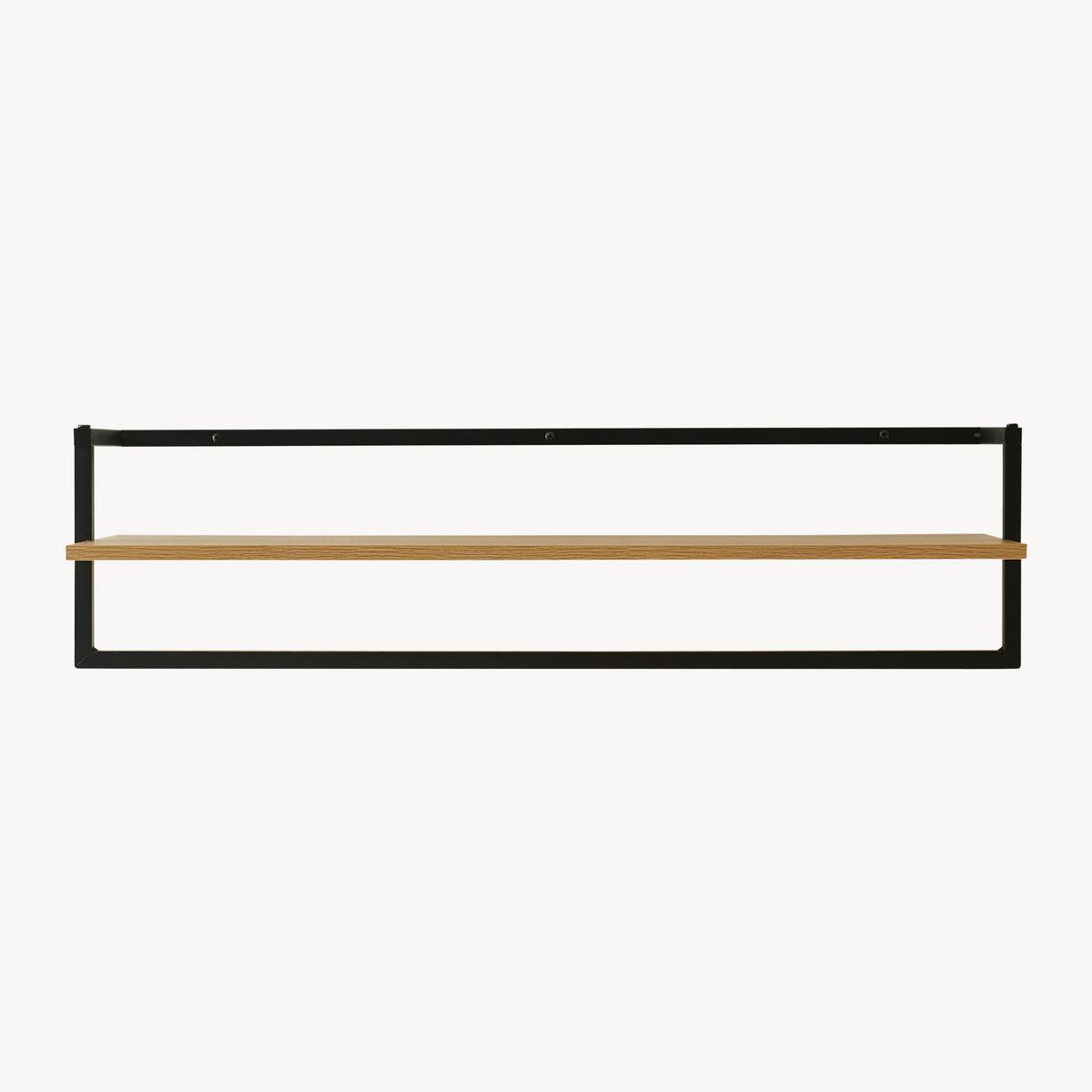 WANDGARDEROBE Evje - Eichefarben/Schwarz, Holzwerkstoff/Metall (30/20/80cm) - [en.casa]