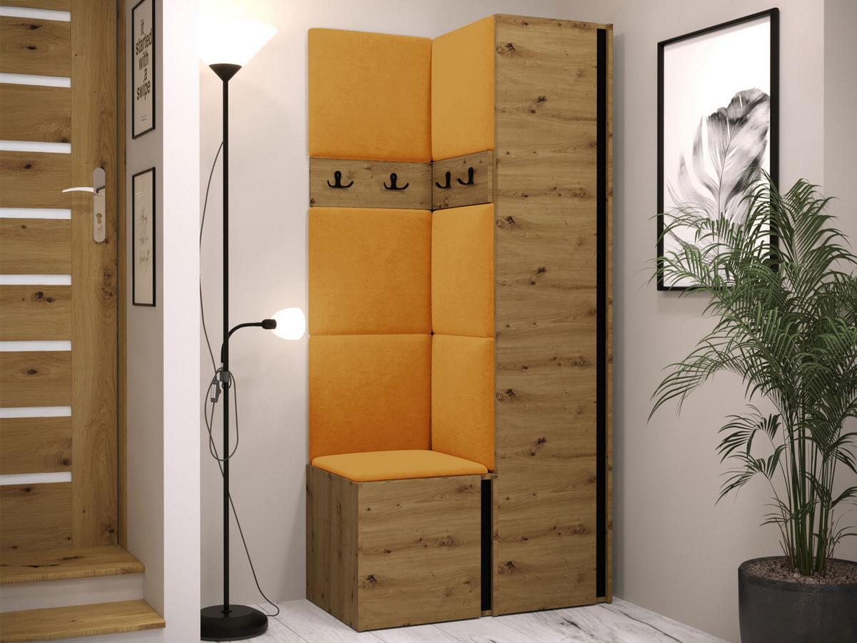 GARDEROBEN-SET Orion XXIV - Eiche Artisan/Orange, Holzwerkstoff/Kunststoff (82/186/46cm) - MIRJAN24