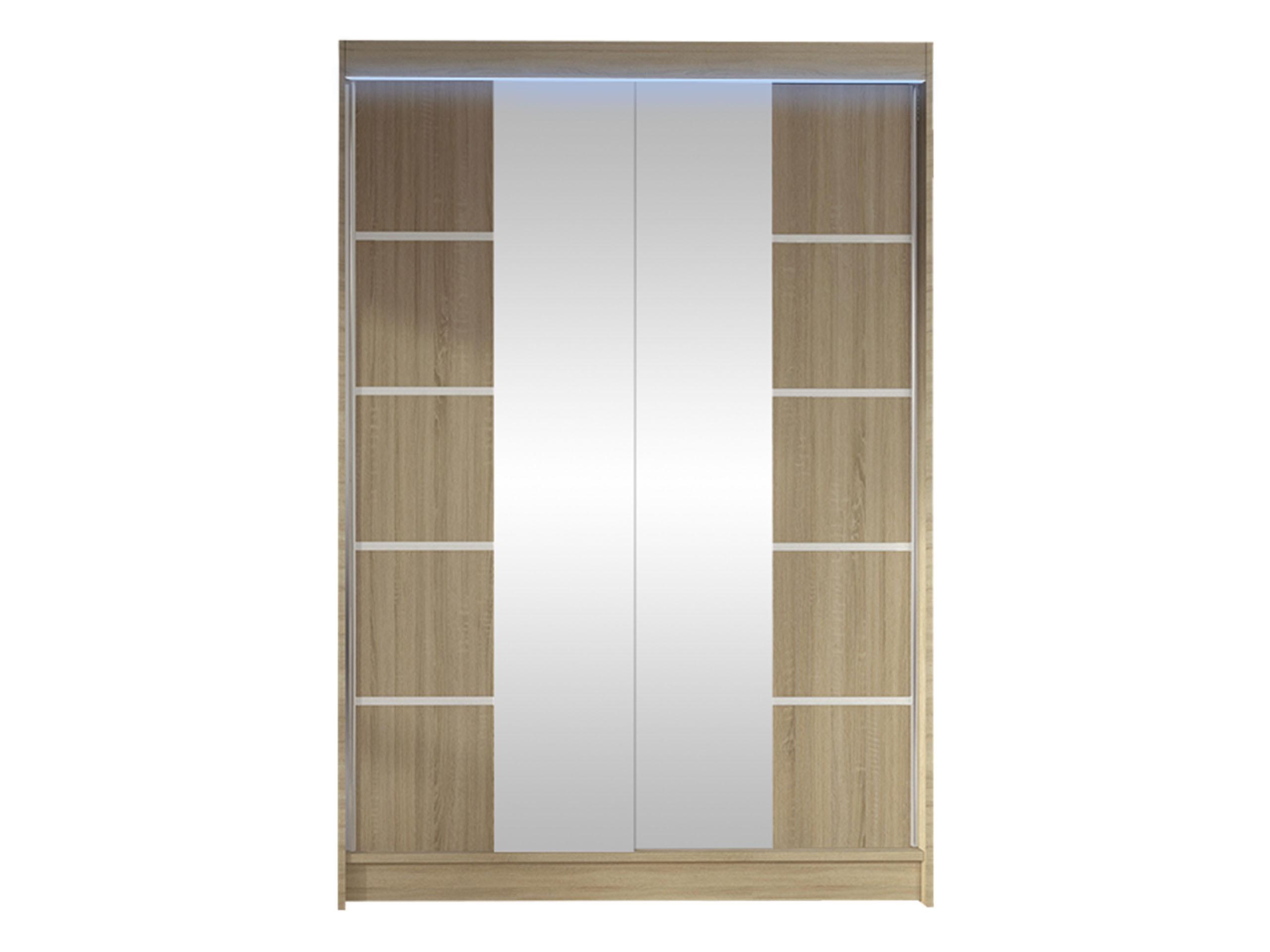SCHWEBETÜRENSCHRANK Lino V mit RGB LED Beleuchtung - Sonoma Eiche, Holzwerkstoff/Metall (120/200/58cm) - MIRJAN24