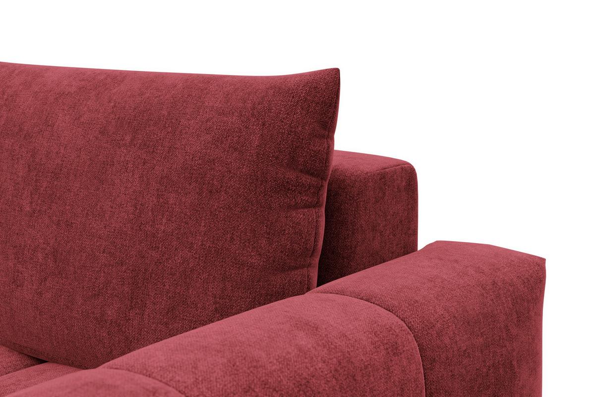 ECKSOFA VERONA 4-Sitzer links, Dunkelrot - Schwarz/Dunkelrot, Holz/Textil (266/173cm) - Courtois Laville
