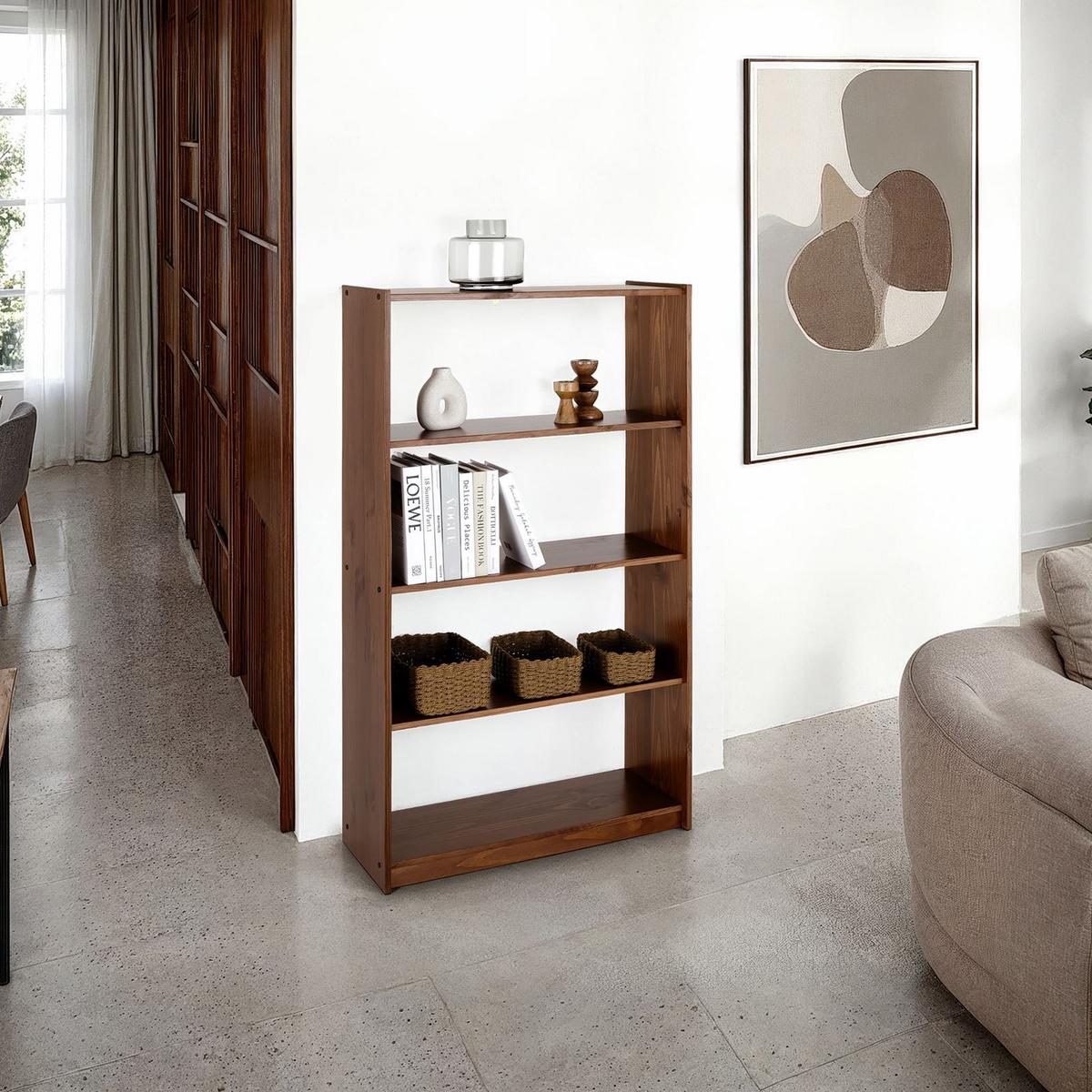 STANDREGAL STANDREGAL Kastanie - Kastanienfarben, Holz (80/136/30cm) - IDIMEX