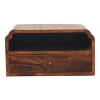 NACHTTISCH mit edlem Kastanien-Finish, 1 Schublade, 1 offene Ablage, braun - Braun, Holz/Metall (45/24/32cm) - Artisan Furniture
