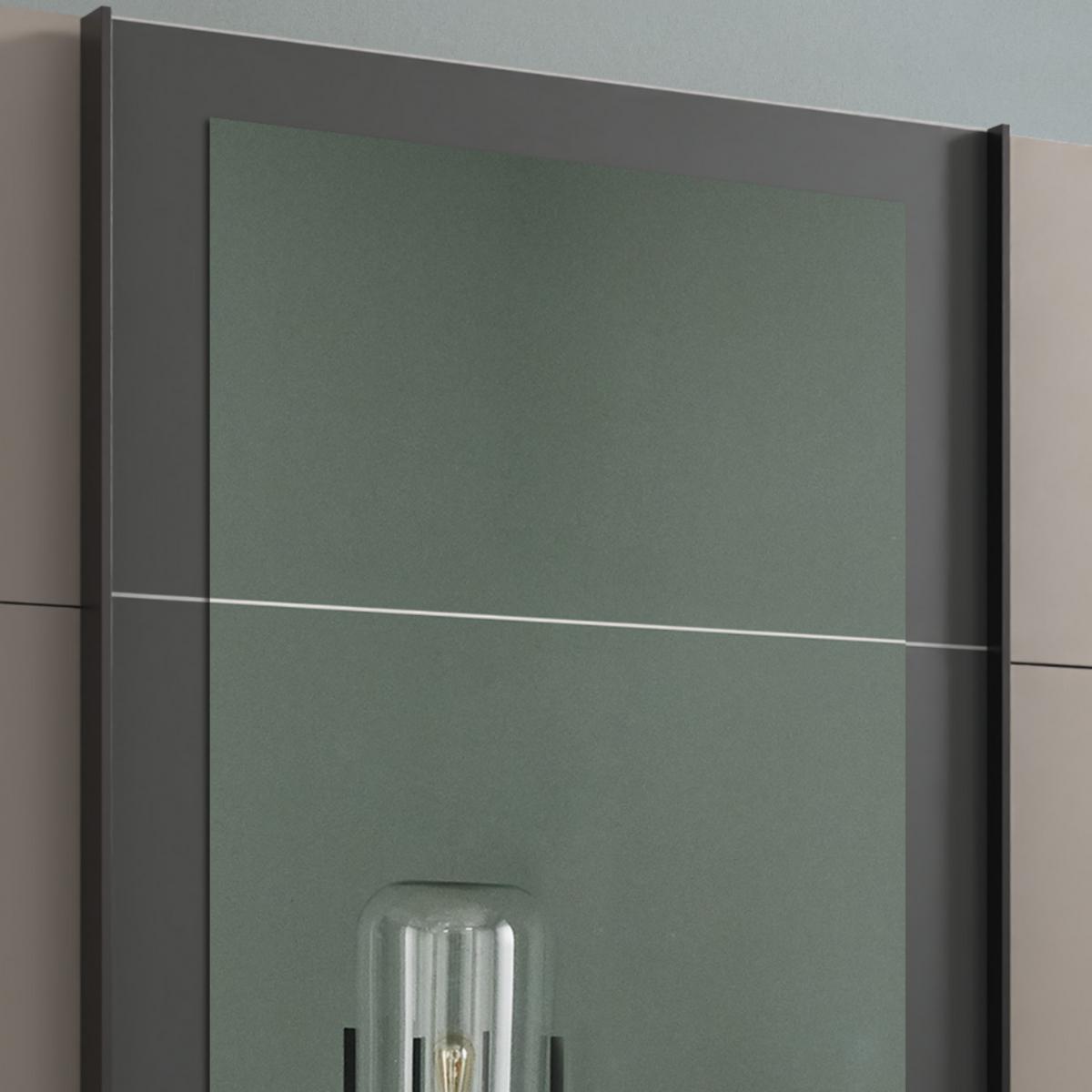 SCHWEBETÜRENSCHRANK 3-türig B270/H208/64 cm in Sandgrau mit Absetzungen in Grafit, Spiegel & Schubladen, Kleiderschrank inkl. Vollausstattung / 22507 - Sandfarben/Blau, Holzwerkstoff/Metall (270/208/64cm) - luma-home