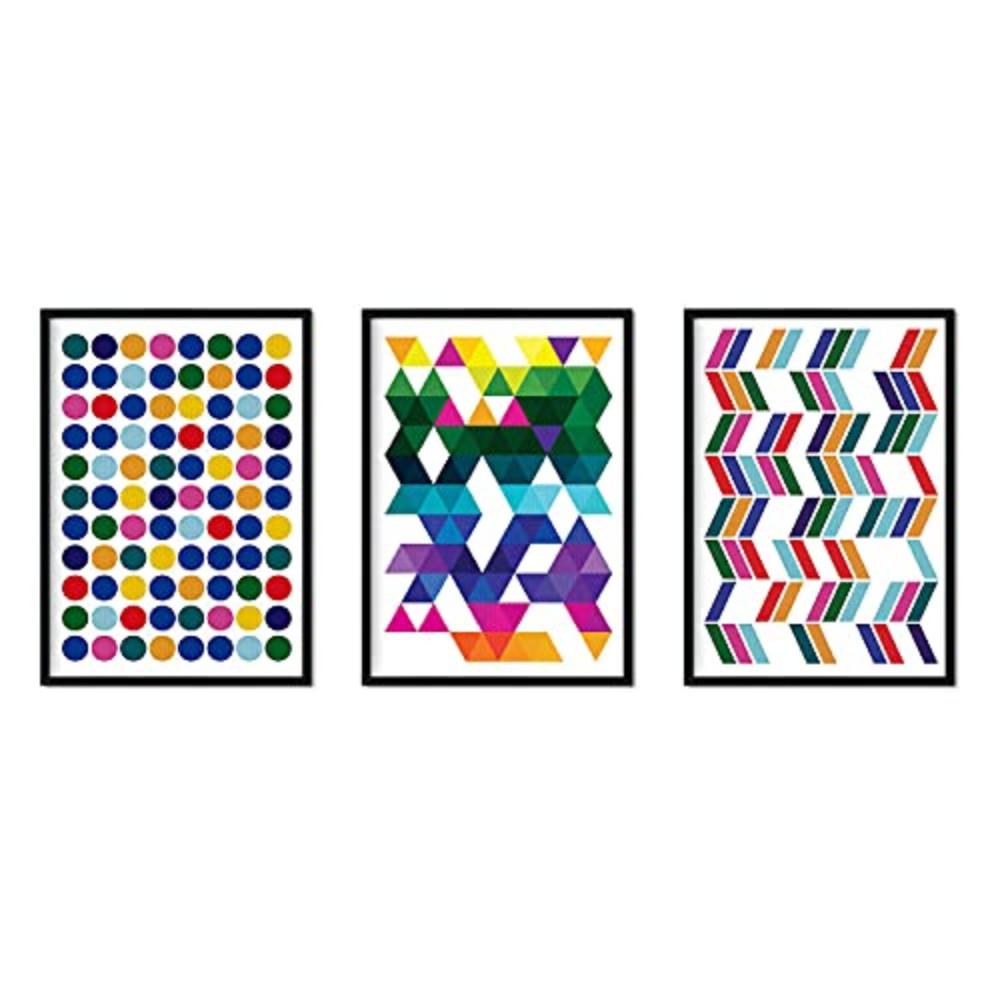 POSTER Set Mit 3 Geometrisch Farben 30X40cm Rahmenlos - Klar, Papier (30/5/40cm) - Nacnic