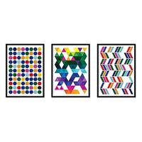 POSTER Set Mit 3 Geometrisch Farben 30X40cm Rahmenlos - Klar, Papier (30/5/40cm) - Nacnic