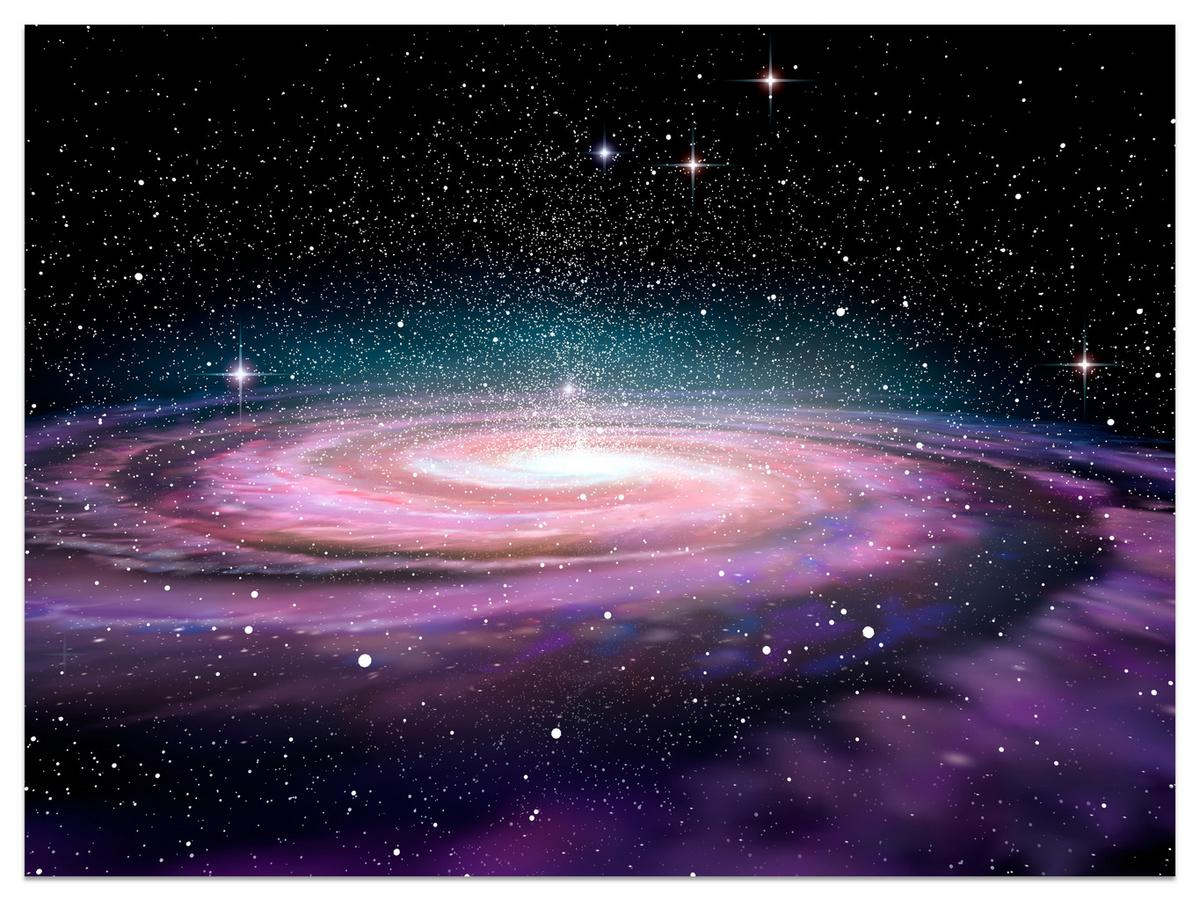 FOTOTAPETE für Jugendzimmer Spirale Sterne Galaxie Kosmos 450x315 - Violett/Schwarz, Papier (450/315cm) - Muralo