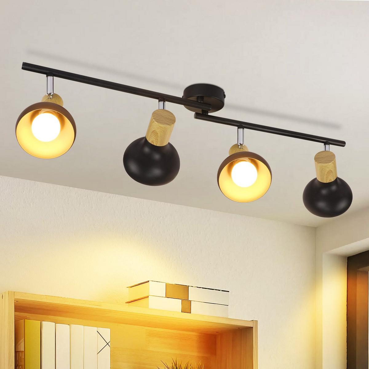 DECKENSTRAHLER Farrell 4-flammig 70/11/15.5 cm - Schwarz, Metall (70/11/15.5cm) - Nettlife