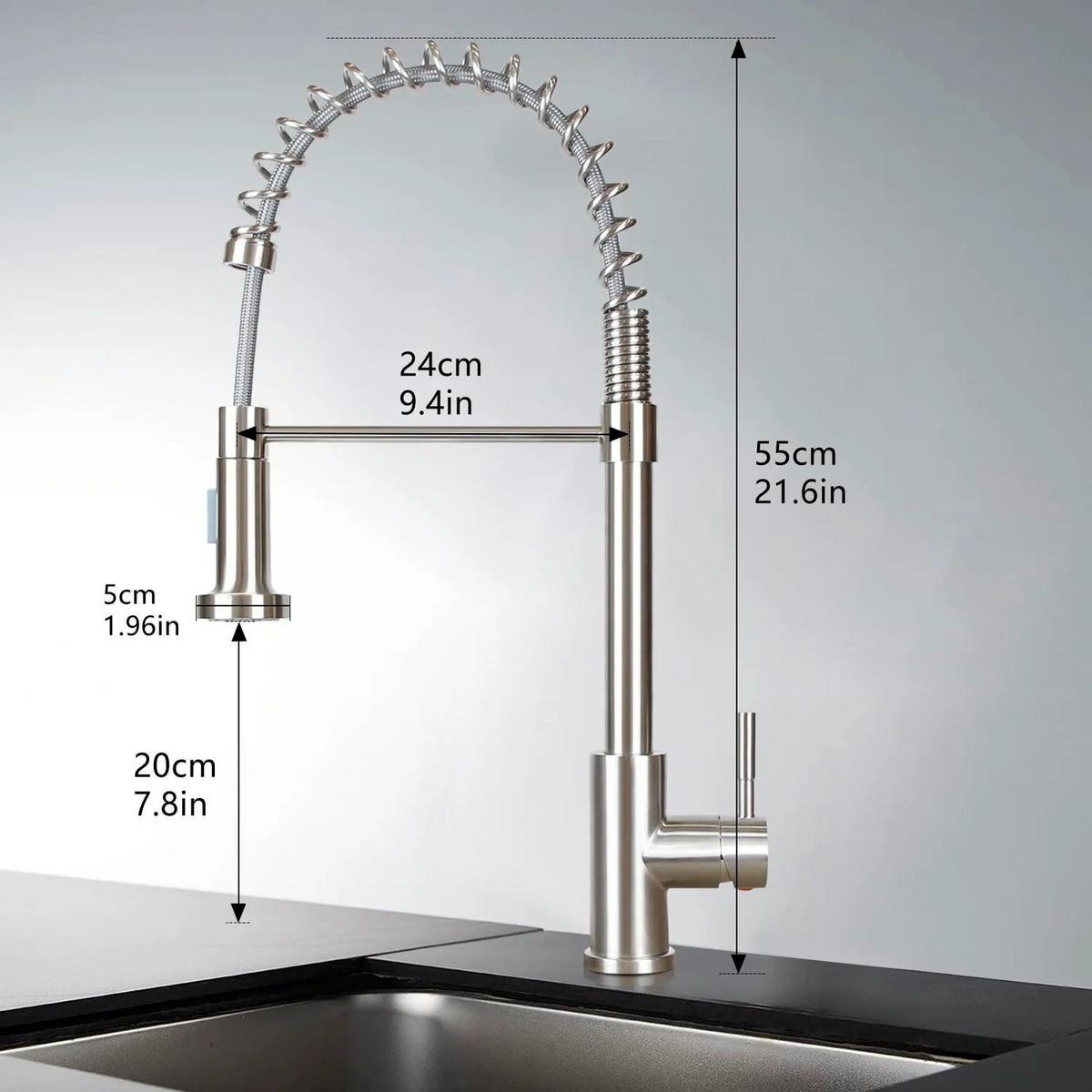 KÜCHENARMATUR THERESA 24/6/55 cm - Silberfarben, Metall (6/55/24cm) - Nettlife