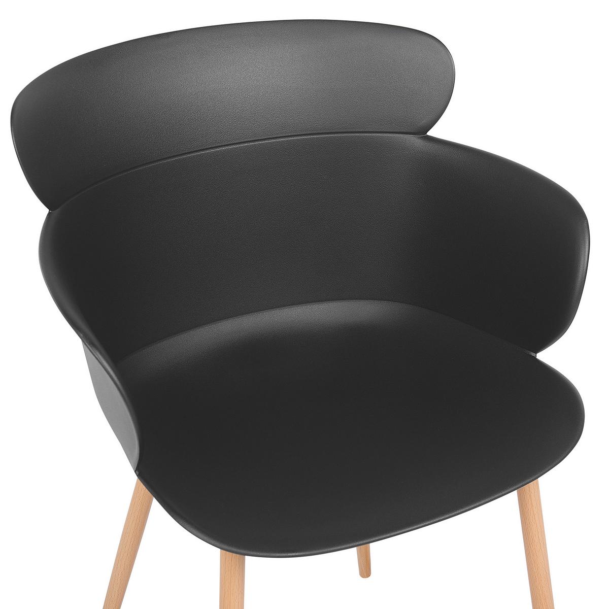 ESSZIMMERSTUHL 2er-Set Kunststoff Schwarz Sumkley - Schwarz, Kunststoff/Metall (61/82/54cm) - Beliani