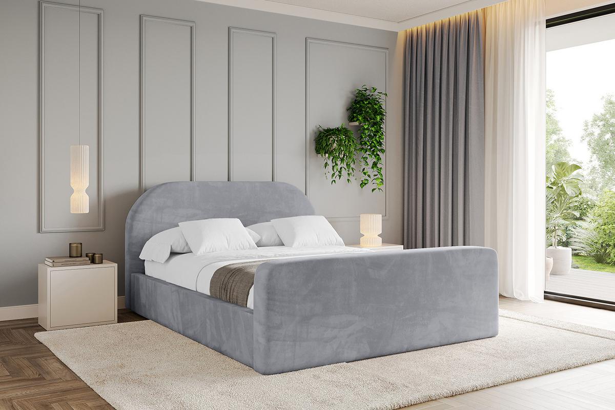 POLSTERBETT mit Bettkasten, Fußteil und Lattenrost, Boxbett ohne Matratze - TIVON-Z 180x200 Hellgrau - Hellgrau, Holzwerkstoff/Textil (180/200cm) - ALTDECOR