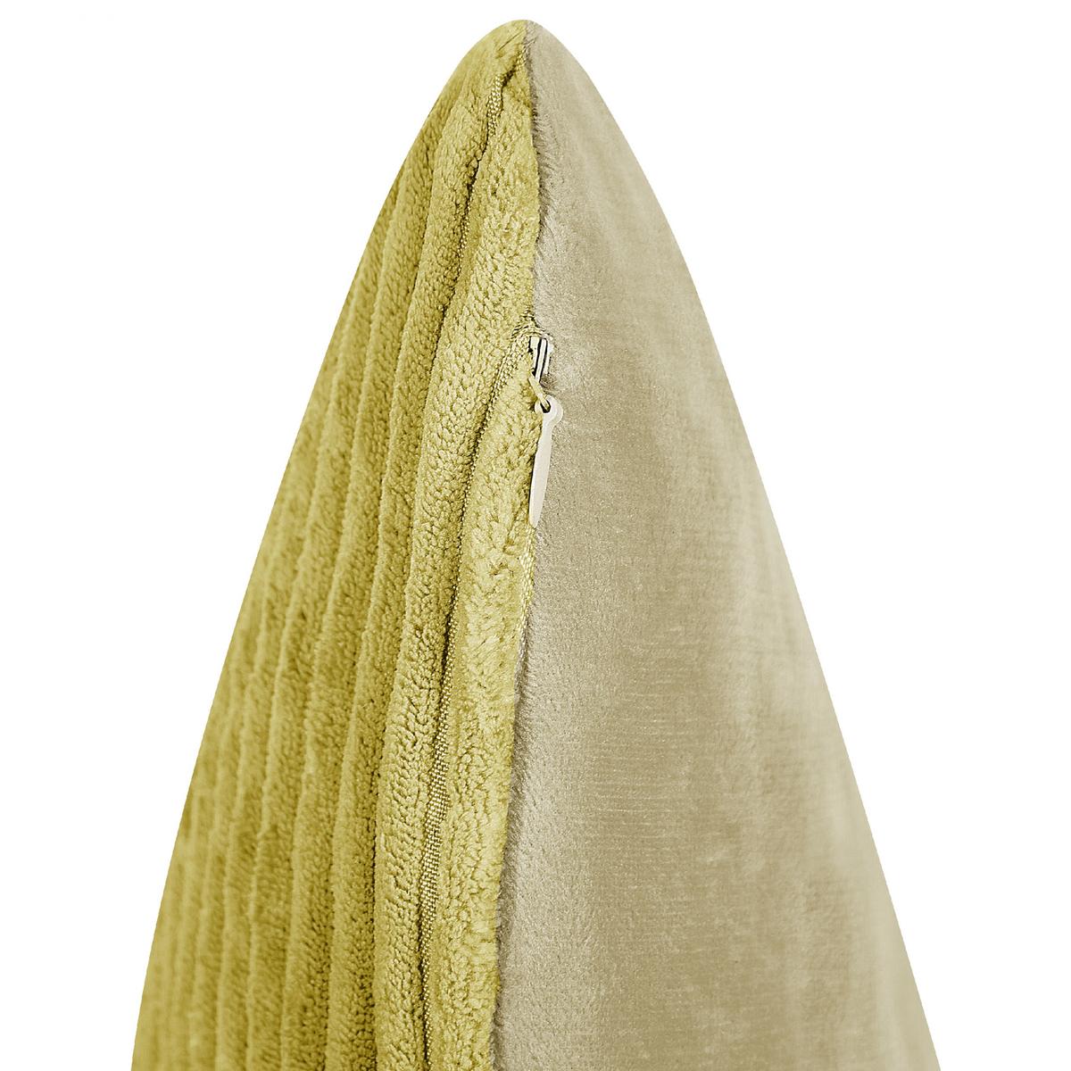 DEKOKISSEN CORD 2er-Set Olivgrün 43/43 cm Millet - Olivgrün, Textil (43/43cm) - Beliani