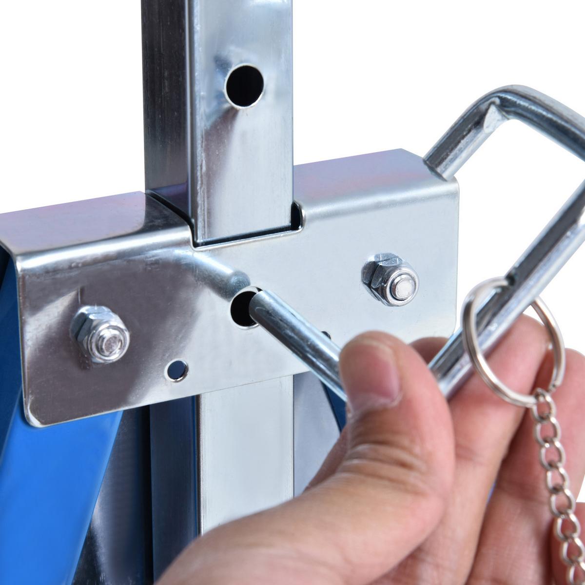2 x Gerüstbock höhenverstellbar Unterstellbock Klappbock bis 200kg Stahl Blau - Blau, Metall (68/58/130cm) - HOMCOM