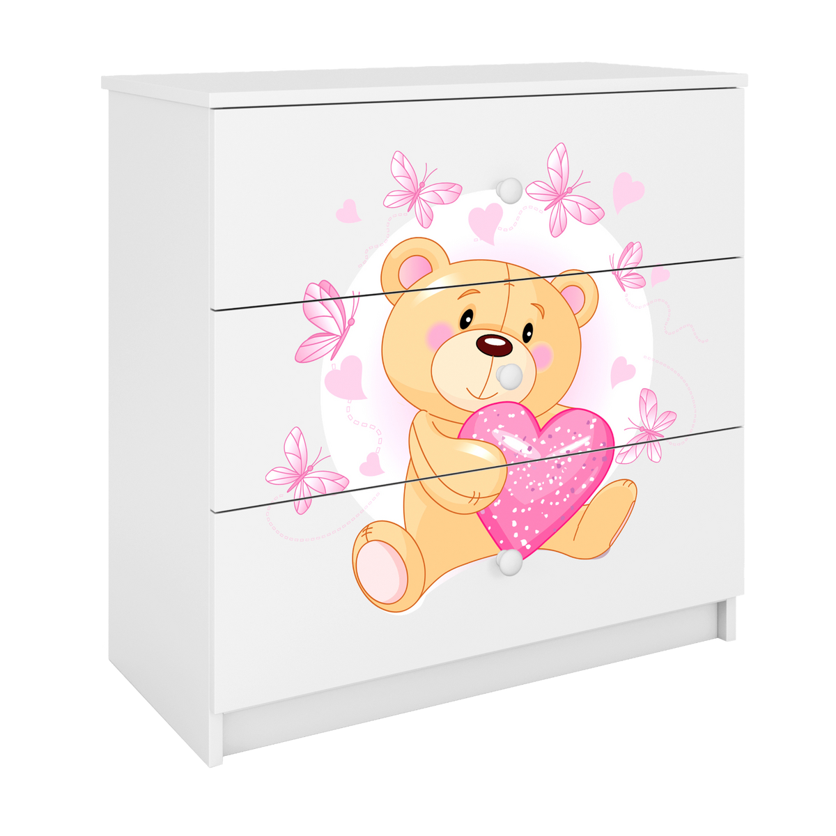 KOMMODE Babydreams Teddybär II 81/81/41 - Weiß, Holzwerkstoff (81/81/41cm) - RAUMHIRSCH FURNITURE